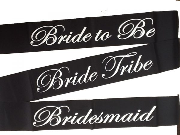 Bridesmaid Sash - Black and White